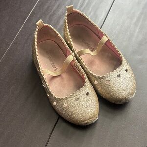 Carter's Gold Glitter Heart Dress Shoes